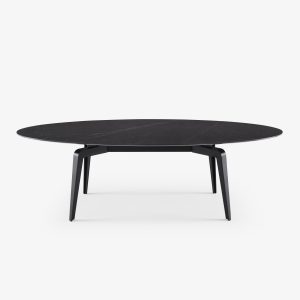 Odessa Oval dining table black lacquered base