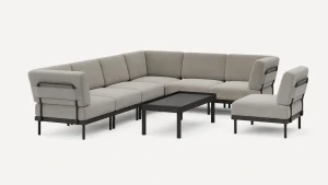Relay Outdoor 6-Piece Sectional, Chair, & Coffee Table Se