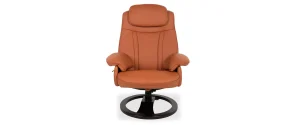 Stuart Cognac Leather Swivel Chair