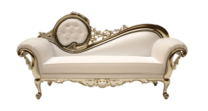 White fabric fainting couch