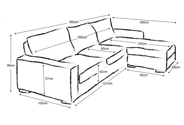 Battersea Medium Chaise End Corner Left Hand - Image 3